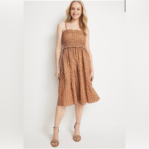 Maurices Dresses & Skirts - Polka Dot Midi Dress size Large rust color